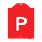 Signmission Designer Series Sign-Sign W/ Letter P, Red & White Aluminum Sign, 18" x 24", RW-1824-22934 A-DES-RW-1824-22934 - alternate 1